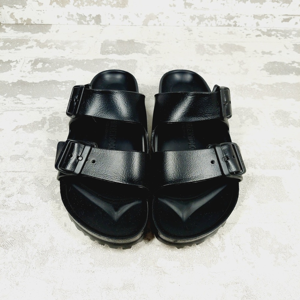 NWT Birkenstock Arizona EVA Sandals Women 7 Black Waterproof Double Strap i919